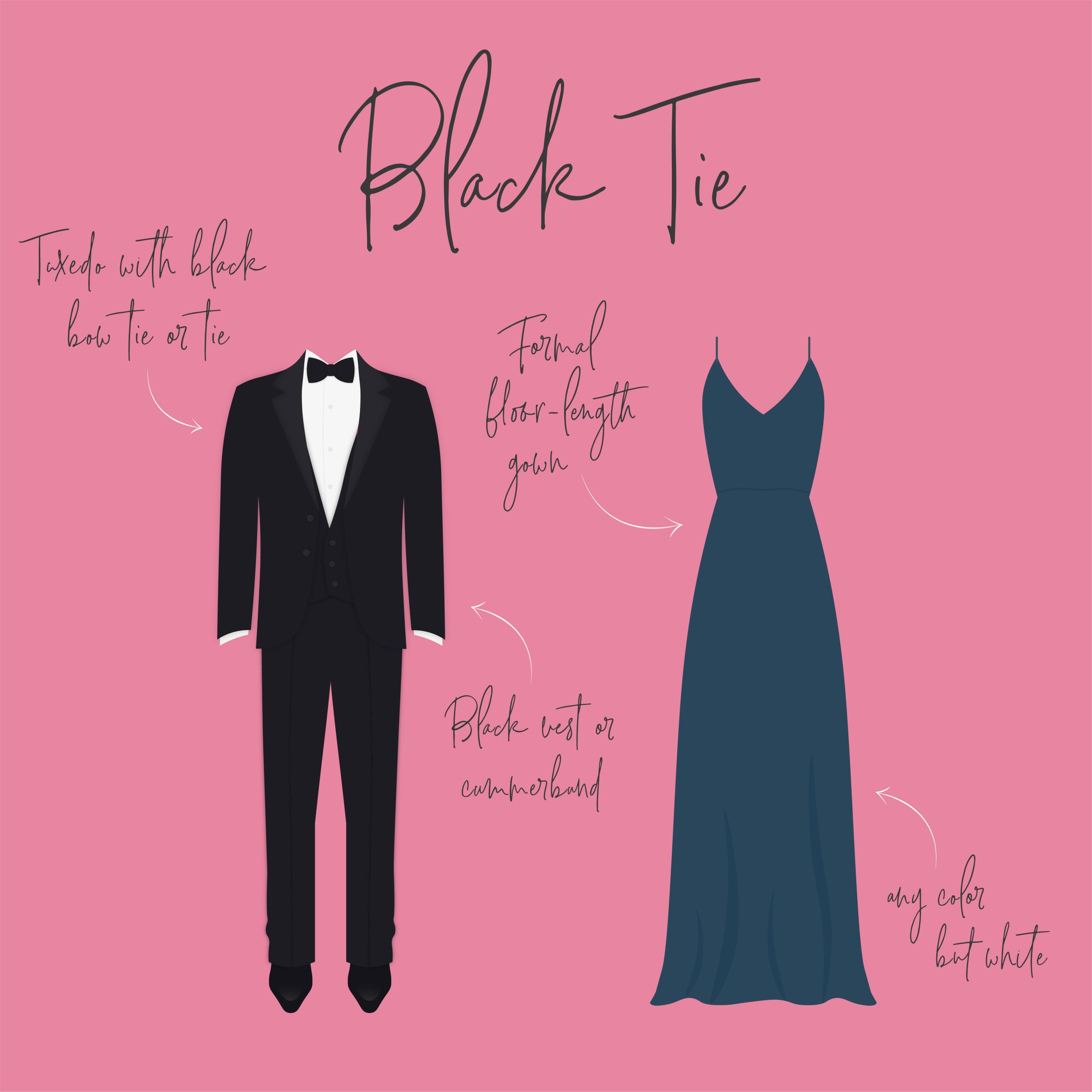 black tie wedding attire