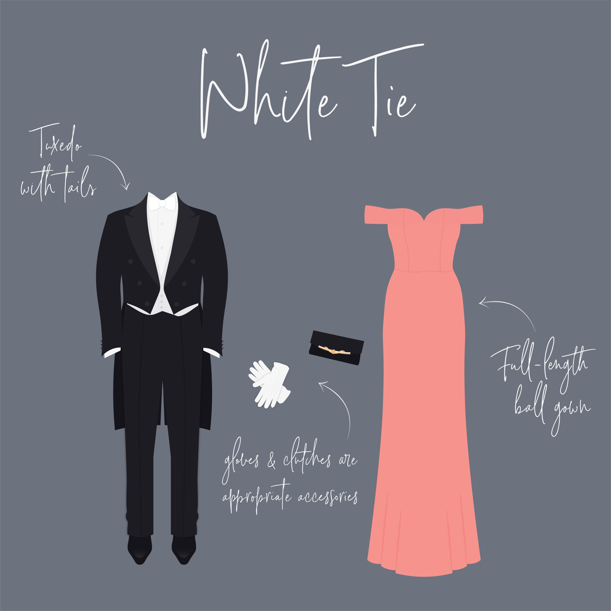 white tie wedding dress code