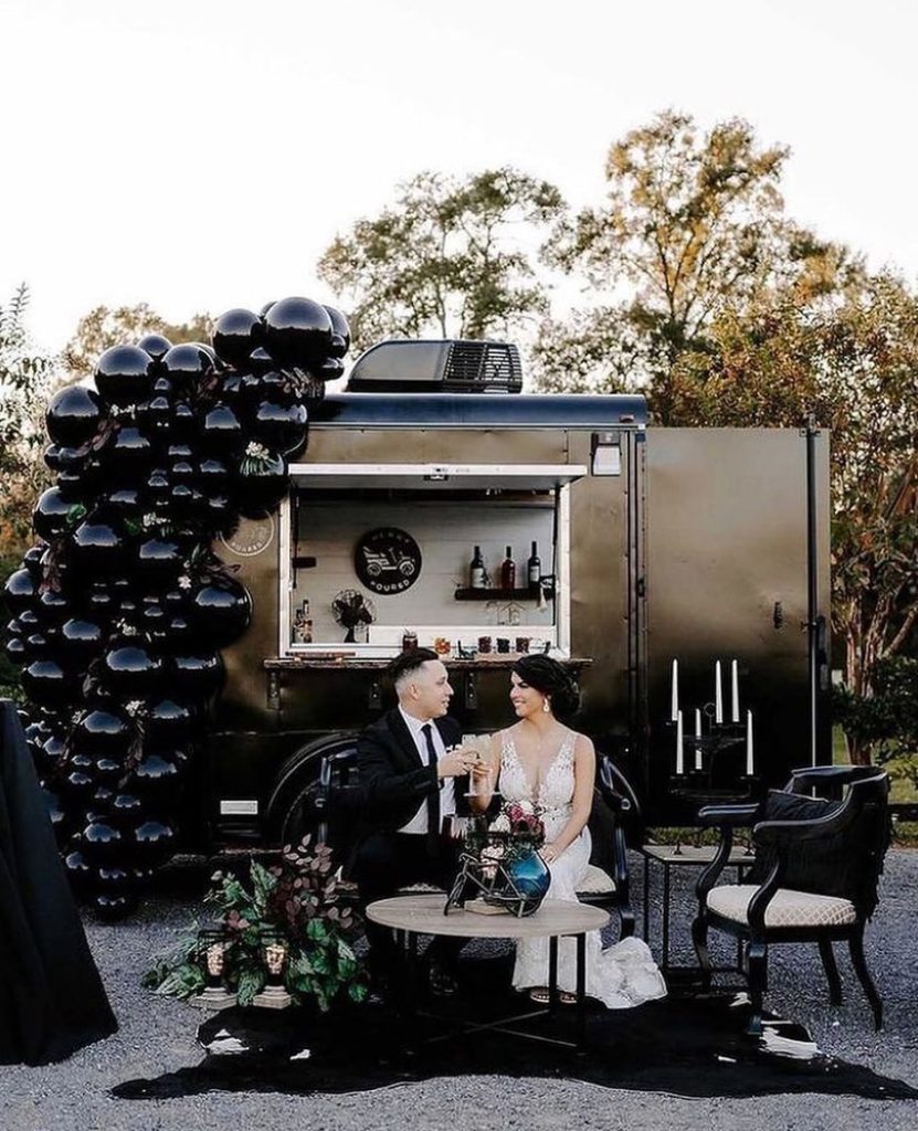 All black everything – including henrypoured – the moodiest mobile bar in the game! Looking to add a little ✨