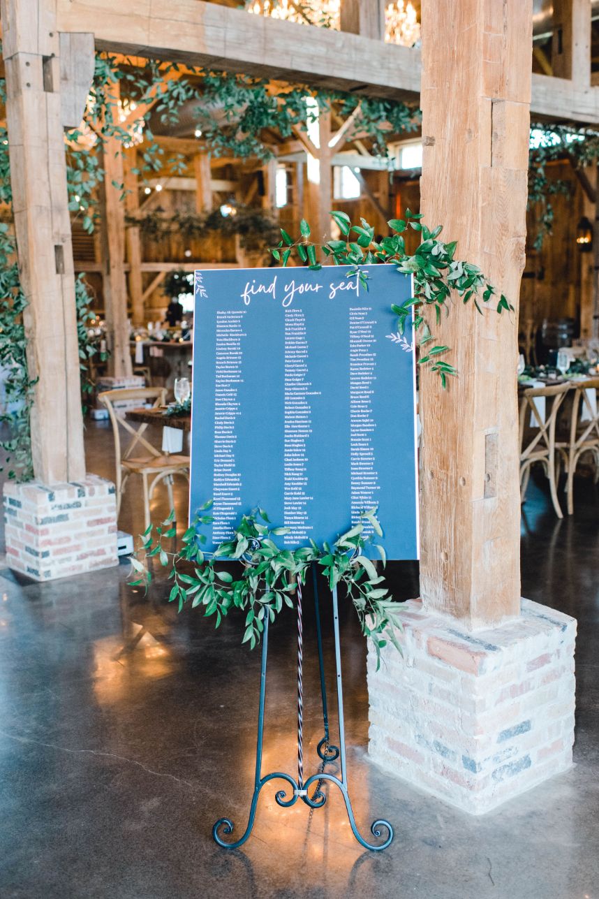 blue wedding seating chart