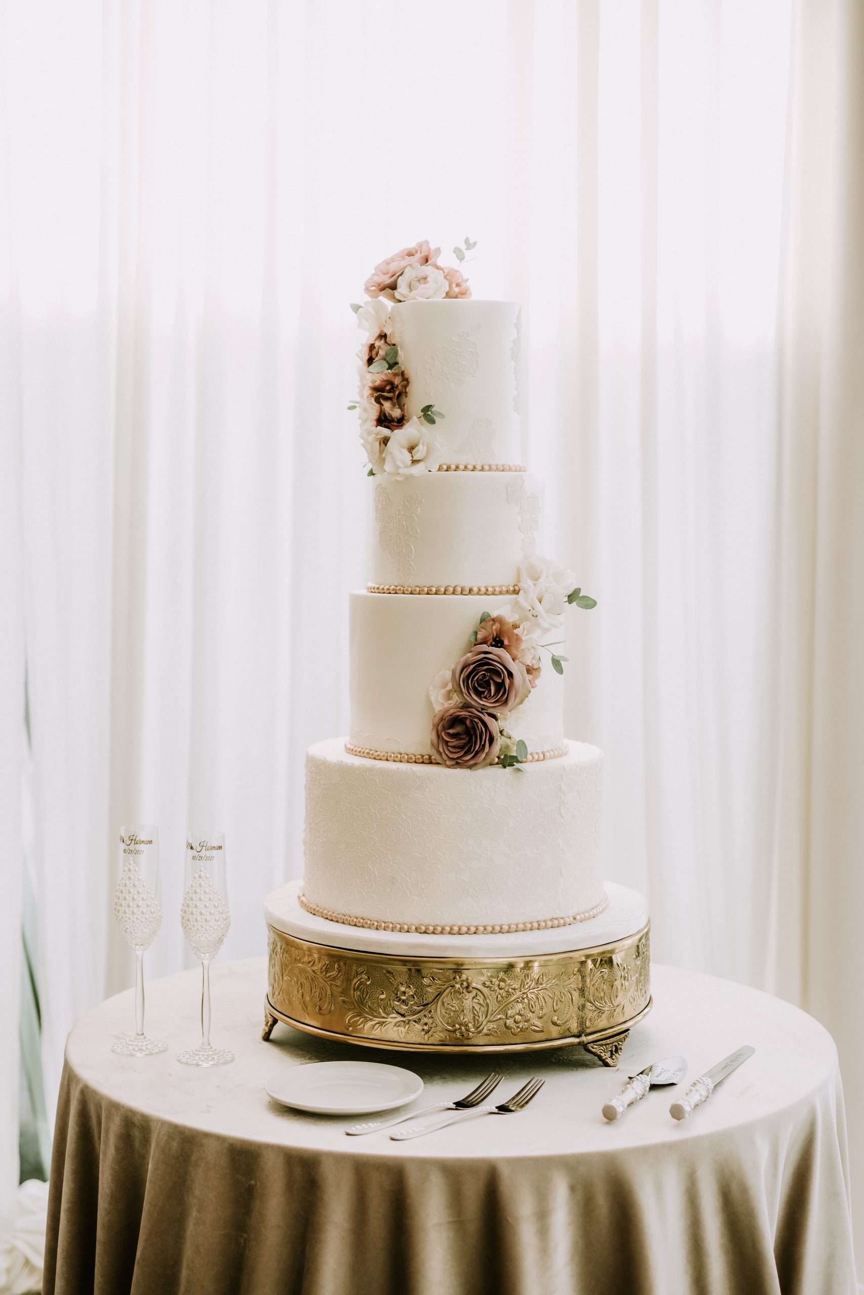 four-tier wedding cake