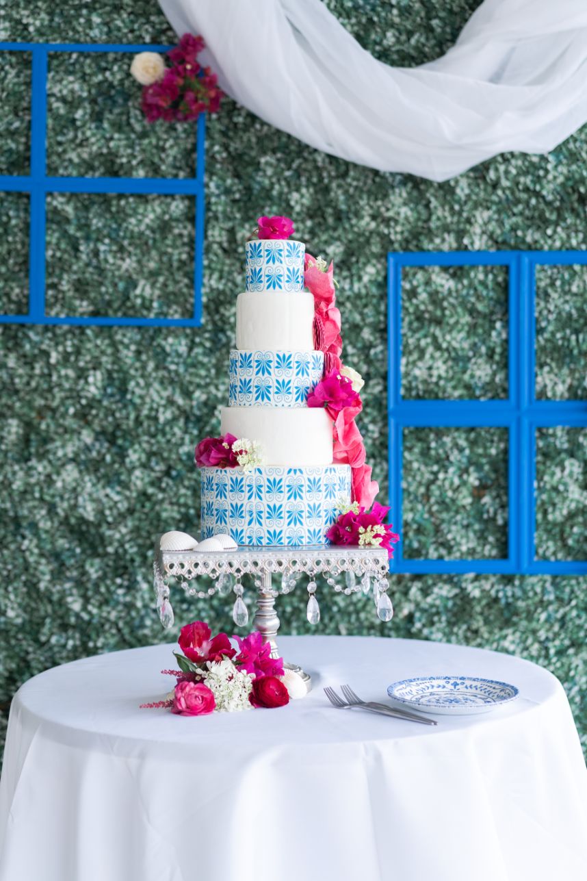 spanish tile wedding cake