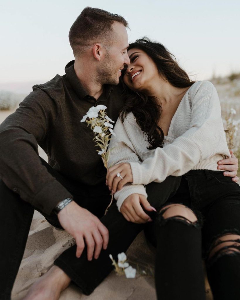 My oh my, do we love the sweet photos jsmediaweddings captured of Nicole and Tyler in their sand dune engagement